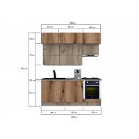 Bucatarie ZONE B COMBI 200 FRONT PAL K002 / decor K365